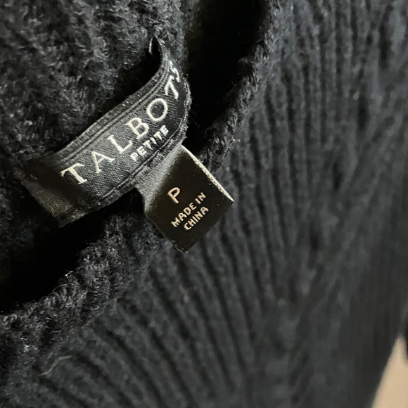 Talbots Black V-Neck Cable Knit Sweater - Picture 4 of 5